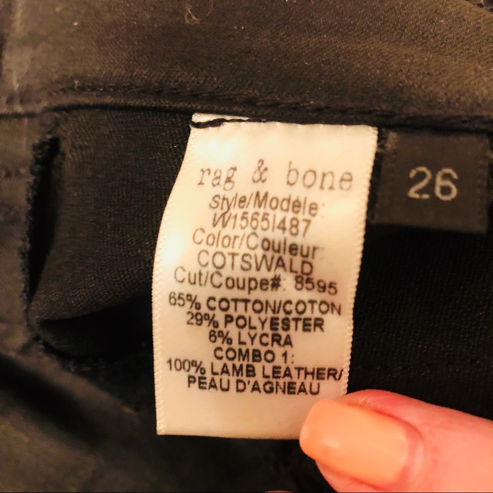 rag&bone black leather and denim jeans - Picture 5 of 8